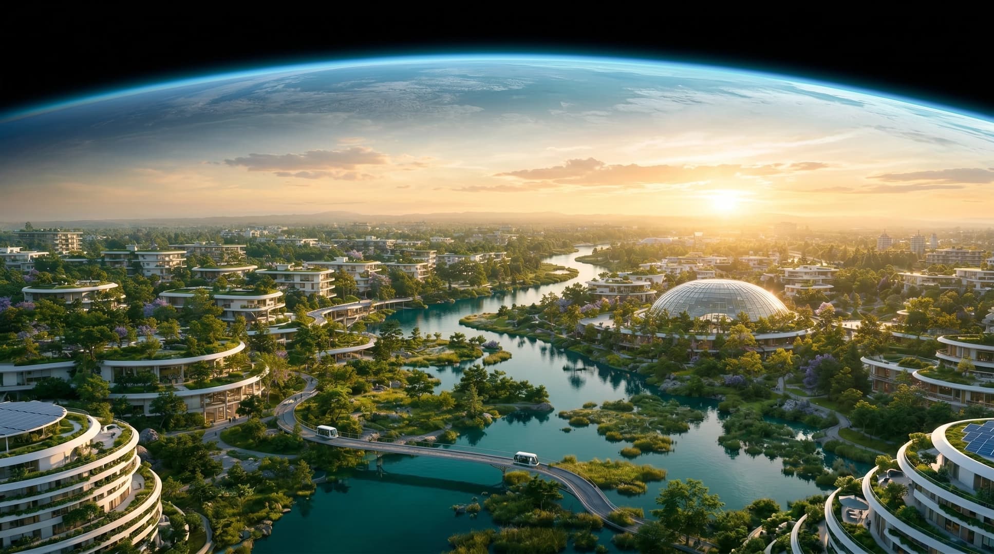 A green, nature-filled vision of a future city