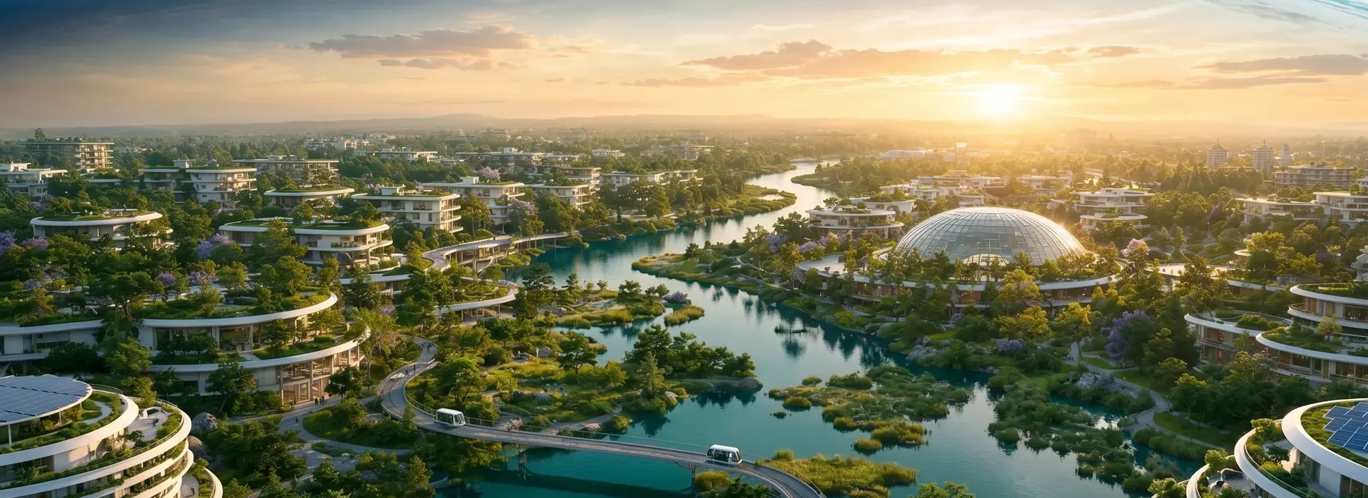 A green, nature-filled vision of a future city
